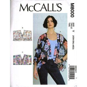 McCalls M8000 Misses XS to M Loose Fitting Casual Tops Uncut Sewing Pattern